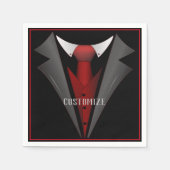 Classy Gentleman Red Krawatte 2 Serviette (Vorderseite)