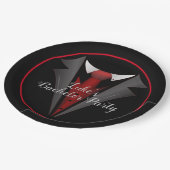 Classy Gentleman Red Krawatte Pappteller (Schrägansicht)