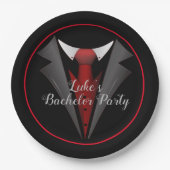 Classy Gentleman Red Krawatte Pappteller (Vorderseite)