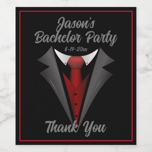 Classy Gentleman Red Krawatte Weinetikett (Einzelnes Label)