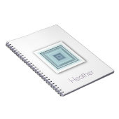 Classy Geometric Sky Blue & Lila Gray Squares Notizblock (Rechte Seite)