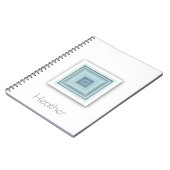 Classy Geometric Sky Blue & Lila Gray Squares Notizblock (Linke Seite)
