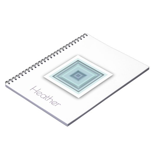 Classy Geometric Sky Blue & Lila Gray Squares Notizblock (Linke Seite)