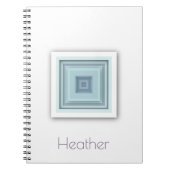 Classy Geometric Sky Blue & Lila Gray Squares Notizblock (Vorderseite)
