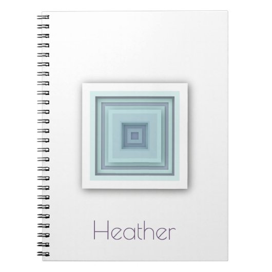 Classy Geometric Sky Blue & Lila Gray Squares Notizblock (Vorderseite)