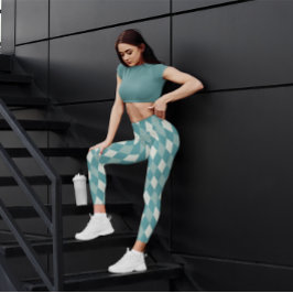 Classy Girl Green Schachbrett Workout Women Leggin Leggings