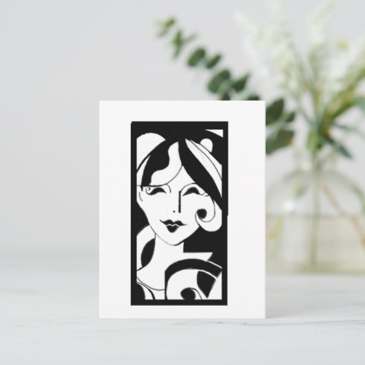 Classy Girl Postkarte (Stehend Vorderseite)