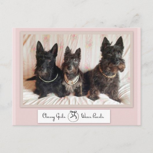 Classy Girls Wear Pearls Postcard Postkarte (Vorderseite)