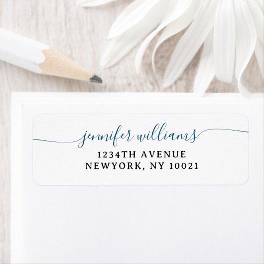 Classy Girly Elegant Minimalist Navy Blue Script (Insitu)