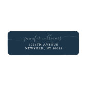 Classy Girly Elegant Minimalistisches blaues Scrip (Vorne)