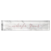Classy Girly Luxury Marmor Individuelle Name Namensplakette (Vorderseite)