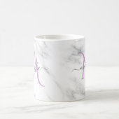Classy Girly Marble Script Name Monogram Kaffeetasse (Mittel)