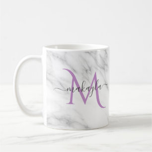 Classy Girly Marble Script Name Monogram Kaffeetasse