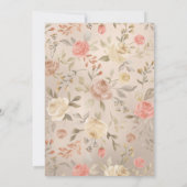 Classy Glam Peach Cream Coral Gold Rose Hochzeit Einladung (Rückseite)