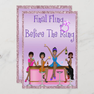 Classy Glitzern & Glitzer Junggeselinnen-Abschied Einladung