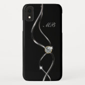 Classy Glitzy Bling Ladys Monogramm Case-Mate iPhone Hülle (Rückseite)