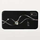 Classy Glitzy Bling Ladys Monogramm Case-Mate iPhone Hülle (Rückseite (Horizontal))