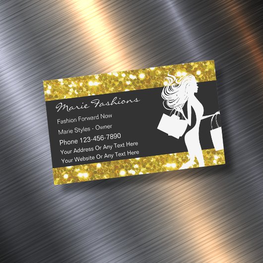 Classy Glitzy Fashion Business Card Magnete