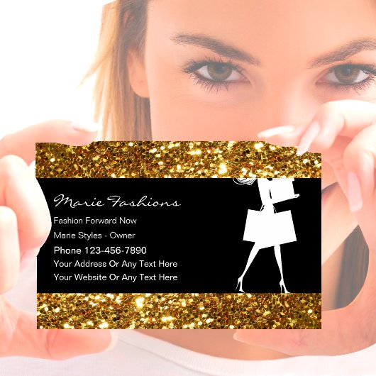 Classy Glitzy Fashion Business Cards Visitenkarte