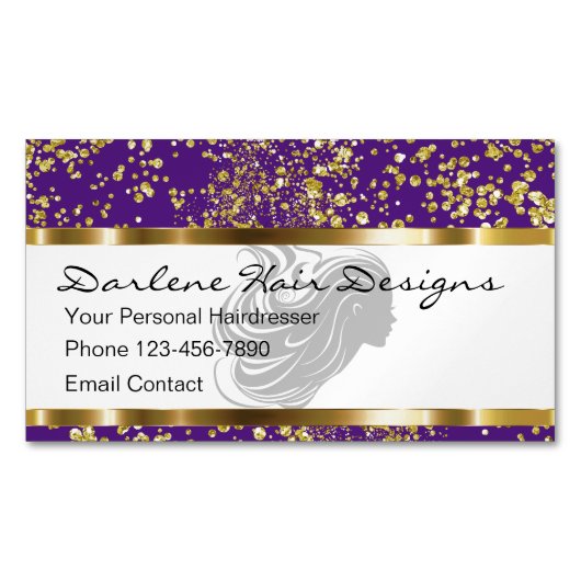 Classy Glitzy Hair Beauty Magnetische Visitenkarte (Vorderseite)