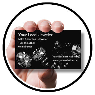 Classy Glitzy Jeweler Diamonds Theme Visitenkarte