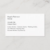 Classy Glitzy Jewelry Designer Visitenkarte (Rückseite)