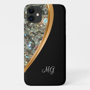 Classy Glitzy Ladys Bling Monogramm Case-Mate iPhone Hülle