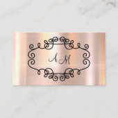 Classy Glitzy Pink Shiny Monogram Business Cards Visitenkarte (Vorderseite)