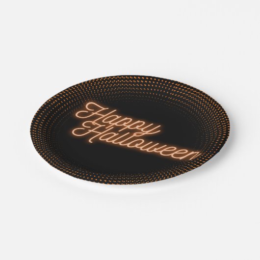 Classy Glows Happy Halloween Pappteller (Schrägansicht)