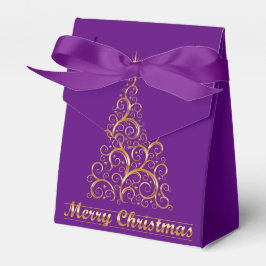 Classy Gold Abstrakte Weihnachtsbaum Gefälligkeits Geschenkschachtel