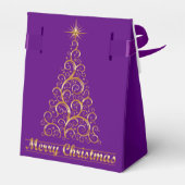 Classy Gold Abstrakte Weihnachtsbaum Gefälligkeits Geschenkschachtel (Rückseite)