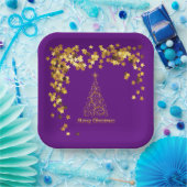 Classy Gold Abstrakte Weihnachtsbaumplatte Pappteller (Party)