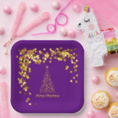 Classy Gold Abstrakte Weihnachtsbaumplatte Pappteller (Party)