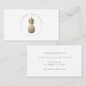 Classy Gold Ananas Logo Business Card Visitenkarte (Vorne/Hinten)