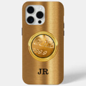 Classy Gold Bar Theme Monogram Case-Mate iPhone Hülle (Rückseite)