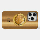 Classy Gold Bar Theme Monogram iPhone Hülle (Rückseite (Horizontal))