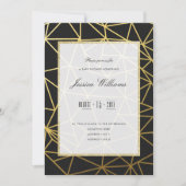 Classy Gold & Black Baby Dusche Einladung (Vorderseite)