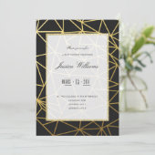 Classy Gold & Black Baby Dusche Einladung (Stehend Vorderseite)