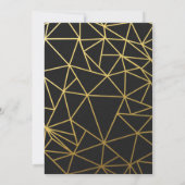 Classy Gold & Black Baby Dusche Einladung (Rückseite)