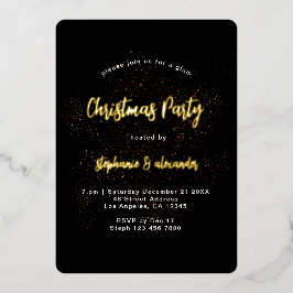 Classy Gold Black Christmas Party Luxus Folieneinladung