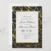 Classy Gold & Black Engagement Party Einladung (Vorderseite)