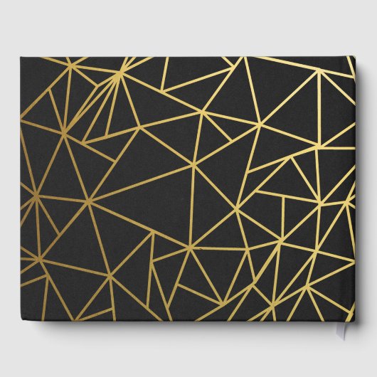 Classy Gold & Black Wedding Gästebuch (Rückseite)