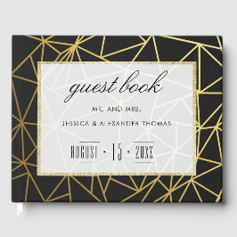 Classy Gold & Black Wedding Gästebuch