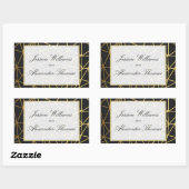 Classy Gold & Black Wedding Rechteckiger Aufkleber (Blatt)
