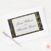 Classy Gold & Black Wedding Rechteckiger Aufkleber (Umschlag)