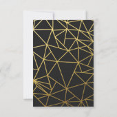 Classy Gold & Black Wedding RSVP Karte (Rückseite)
