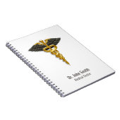 Classy Gold Caduceus Black Wings Elegant Medical Notizblock (Rechte Seite)