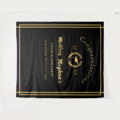 Classy Gold Cap Laurel Wreath Grad Party Back Drop Wandteppich (Vorderseite (Horizontal))