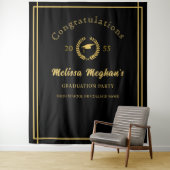 Classy Gold Cap Laurel Wreath Grad Party Back Drop Wandteppich (Beispiel)