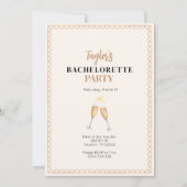 Classy Gold Champagne Bachelorette Einladung (Vorderseite)